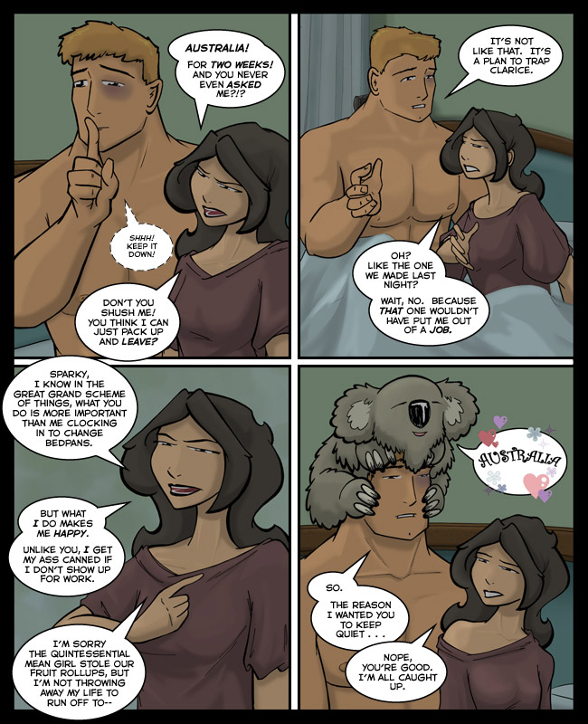 Comic for 28 May 2012: Shhh!  His nipple is talking.