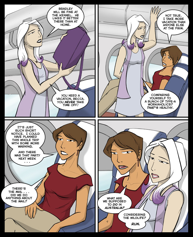 Comic for 13 August 2012: This is your captain speaking: All of the new cast members have boarded the comic and we are ready for takeoff.
