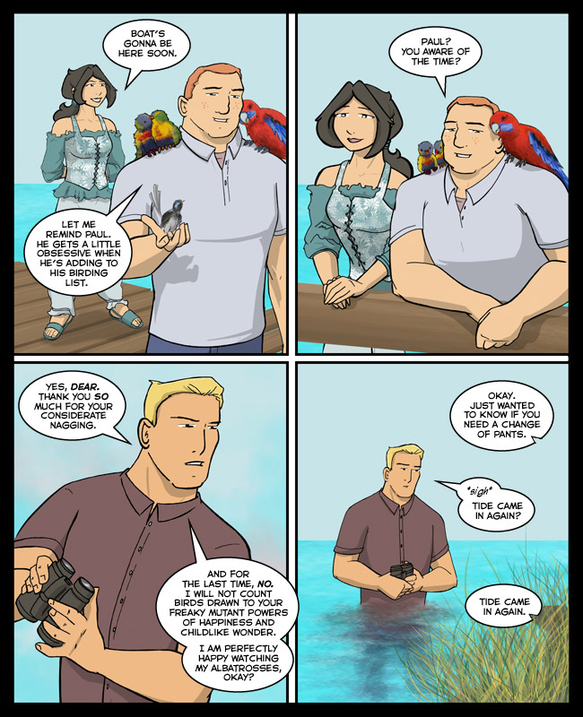 Comic for 28 February 2013: I know two birders.  They each have their own version of this story.  I think it's a Thing.