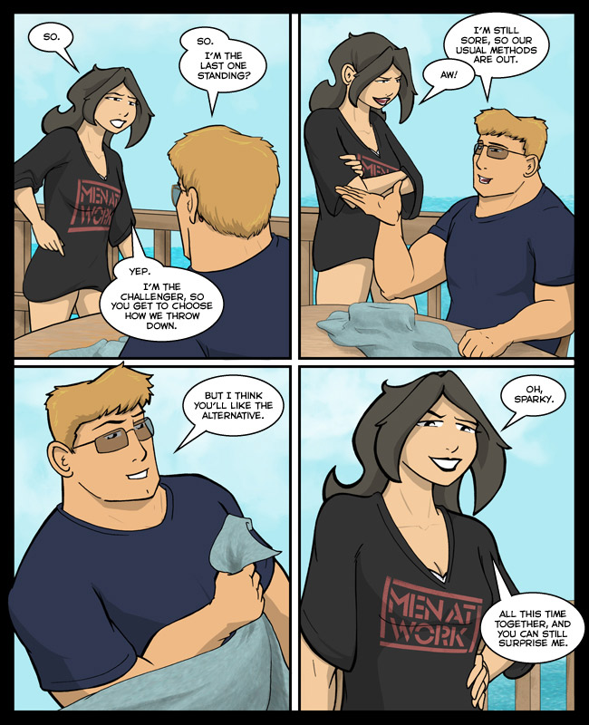 Comic for 12 May 2014: Sparring, or best orgasm out of three. Obviously.
