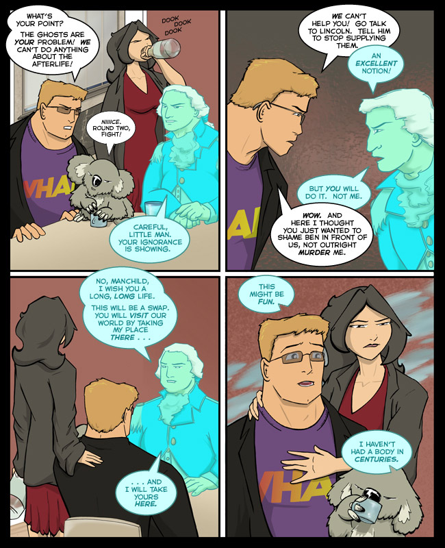 Comic for 20 October 2011: "Theorizing that one could hop into the body of sexy housewives and civil rights activists within his own lifetime..."