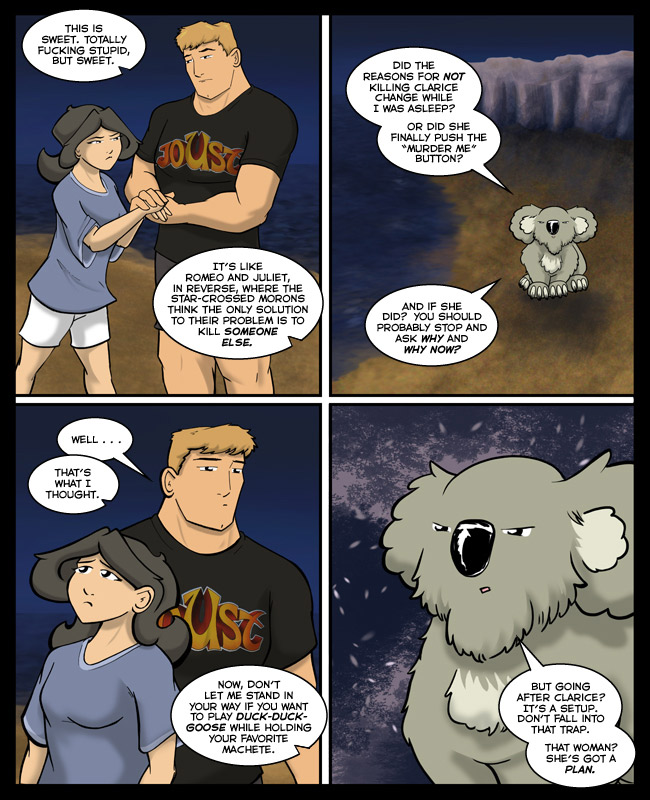 Comic for 03 March 2014: Do NOT get Speedy going on Shakespearean tragedies. Poor guy can't stop laughing.