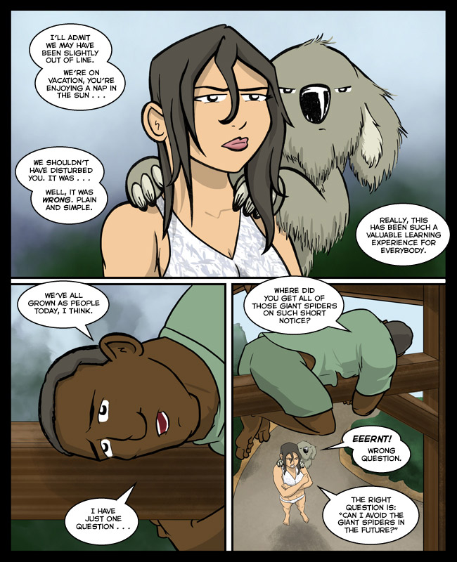 Comic for 14 April 2014: Mako, no! Spiders can climb!