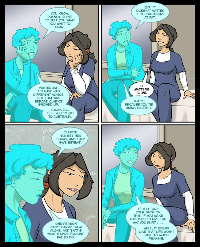 Comic for 14 June 2012: Poor Hope keeps trying her hardest but cannot win at Adult.