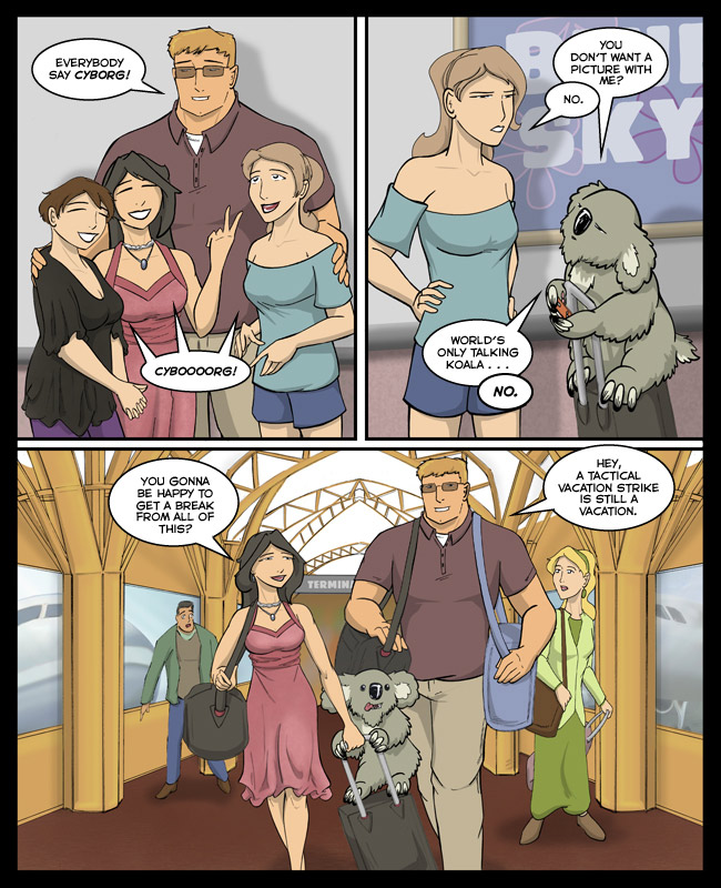 Comic for 23 July 2012: Somebody better talk to Hope about certain cultural gestures before she lands in Australia.  
