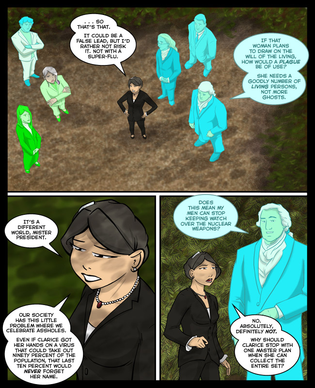 Comic for 06 January 2014: Some days I'm all like "Let's end this story with a nuclear flu that starts the zombie apocalypse of global warming."