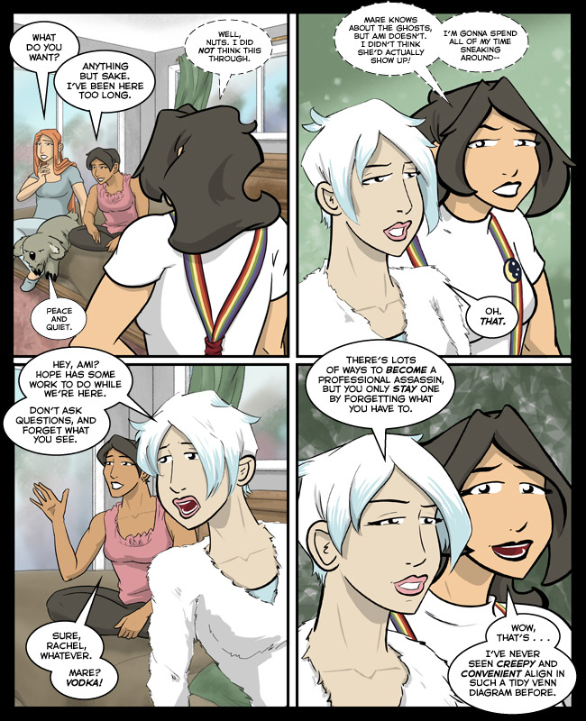 Comic for 23 March 2015: The diagram for "creepy" and "inconvenient" flows over eighteen full pages and is plotted using Microsoft Excel.