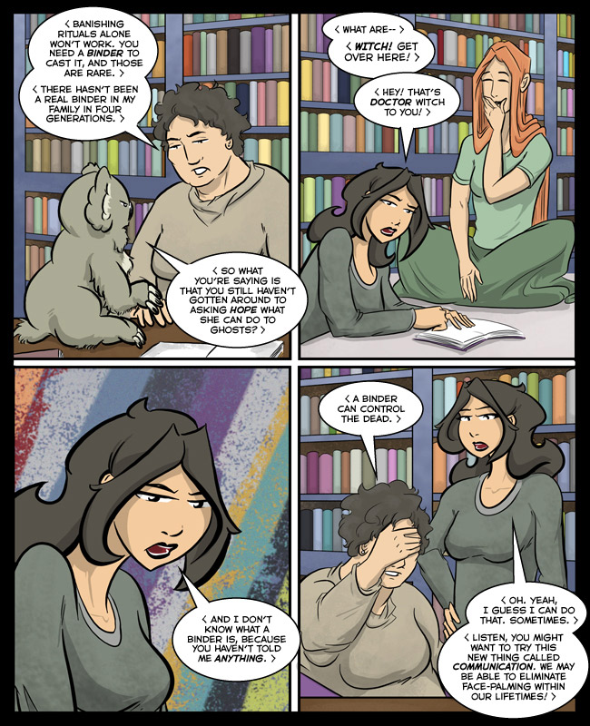 Comic for 04 January 2017: Poor Grandmother Ishi has a perpetual bruise on her forehead since Hope and the gang hit town.