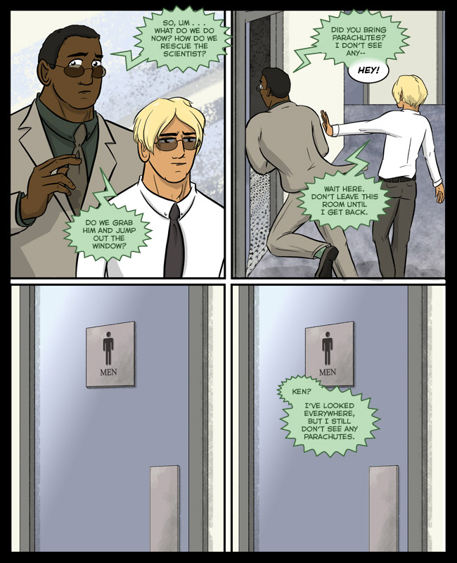 Comic for 12 February 2017: Ken and Mako each have a very particular set of skills, and these have zero overlap.