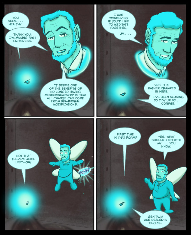 Comic for 22 July 2018: The only ghost who will never take pixie form is Washington. Those shenanigans are beneath him.