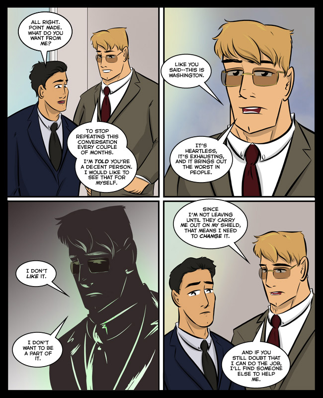 Comic for 08 May 2019: Pat's shield is the size of a small boat.