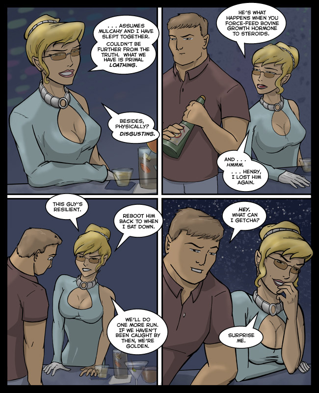 Comic for 24 March 2011: Tonight, I realized I had subconsciously modeled that keyhole neckline after a Victorian Barbie I had as a kid.